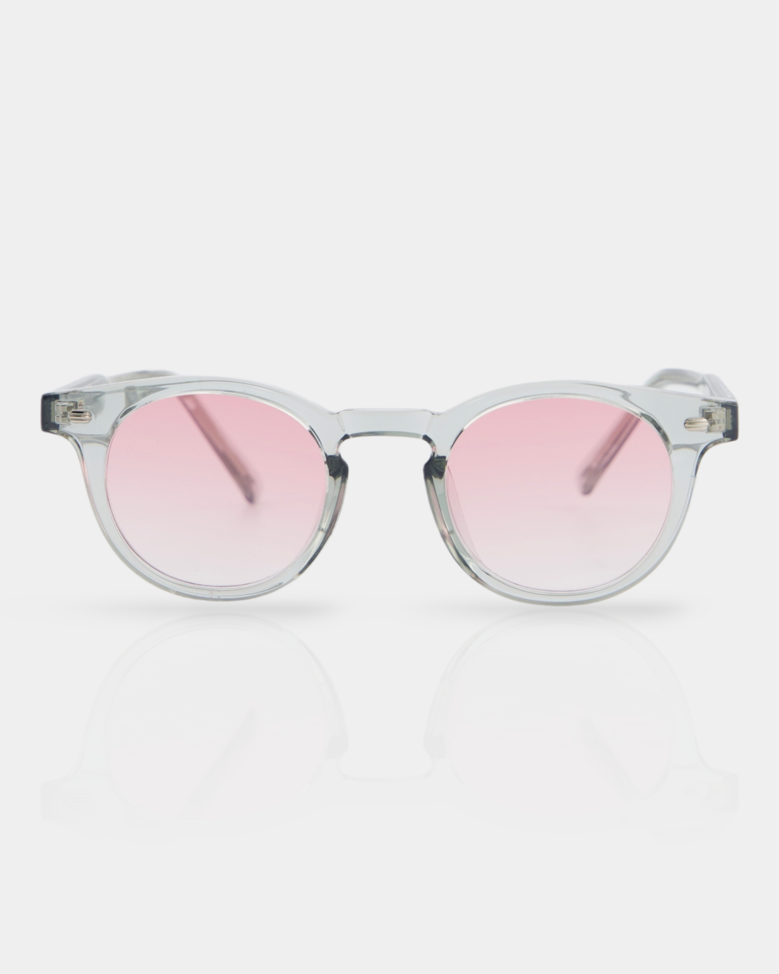Off-White Transparent Pink Sunglasses Transparent Pink Retro-Vintage Thin Round Gradient  main image 2