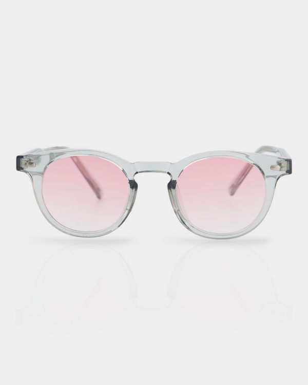 transparent sunglasses with Pink tinted lenses